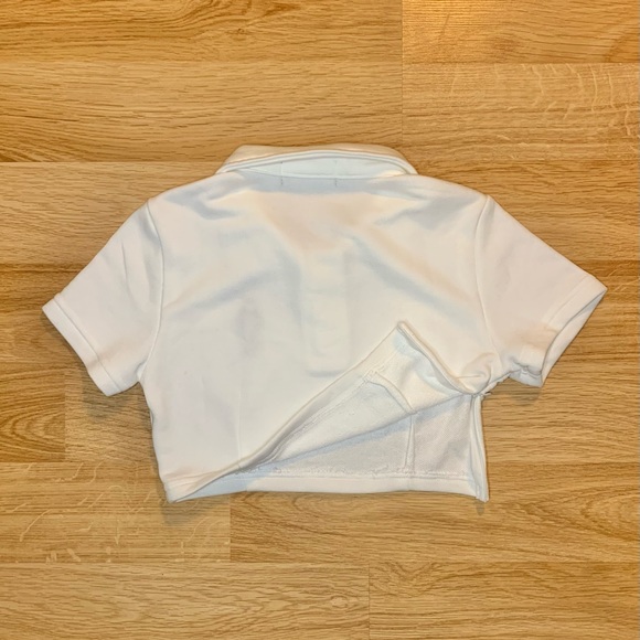 White Teddy Bear Polo Crop Top - Picture 2 of 3